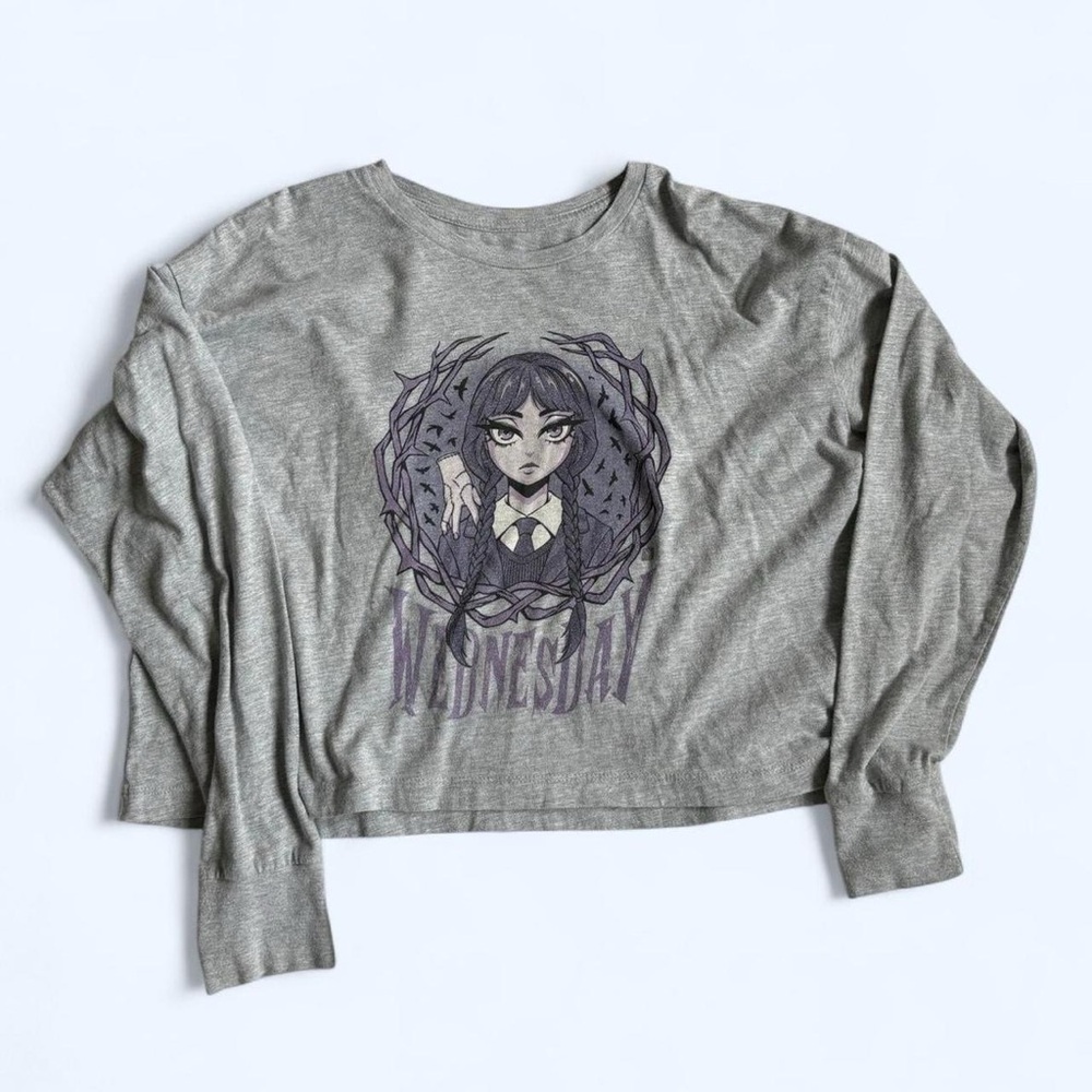 Wednesday Addams Long Sleeve Top, Girls Large